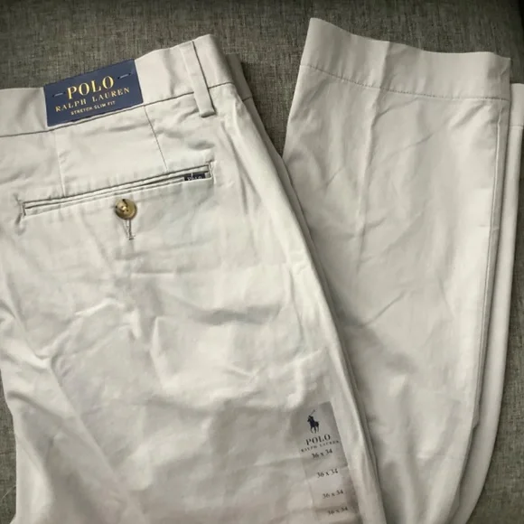 New Polo Ralph Lauren Stretch Slim Fit Gray Pants Size 36x34 - Picture 4 of 9